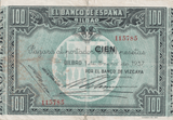 1937 100 PESTAS BANKNOTE SPAIN BILBAO REF-1644 - WORLD BANKNOTES - Cambridgeshire Coins