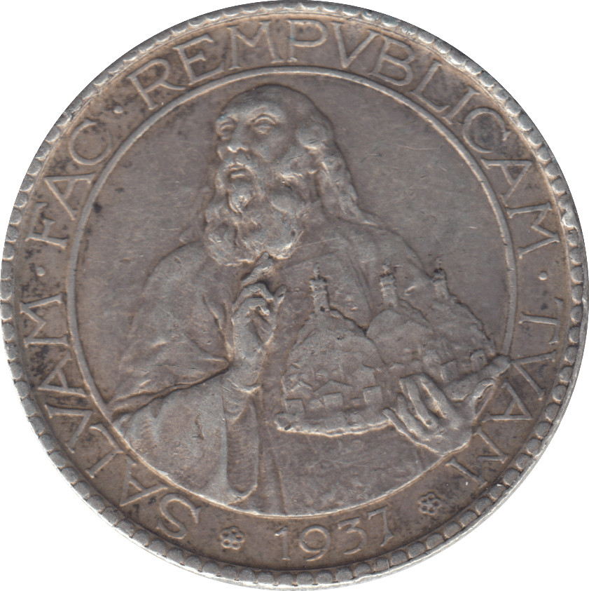1937 20 SANMARINO - WORLD COINS - Cambridgeshire Coins