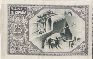 1937 25 PESTAS BANKNOTE SPAIN REF-1630 - WORLD BANKNOTES - Cambridgeshire Coins