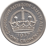 1937 AUSTRALIA SILVER CROWN - SILVER WORLD COINS - Cambridgeshire Coins