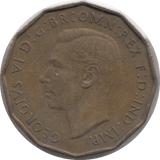 1937 BRASS THREEPENCE ( AUNC ) 3 - THREEPENCE - Cambridgeshire Coins