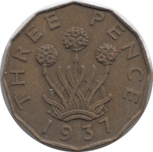 1937 BRASS THREEPENCE ( AUNC ) 3 - THREEPENCE - Cambridgeshire Coins