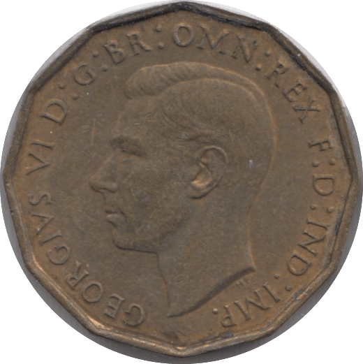 1937 BRASS THREEPENCE ( AUNC ) 4 - THREEPENCE - Cambridgeshire Coins