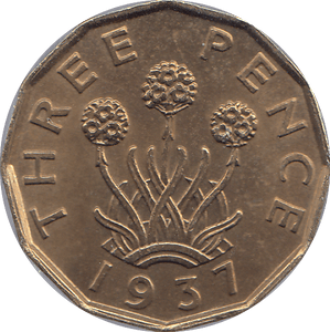1937 BRASS THREEPENCE ( PROOF ) - THREEPENCE - Cambridgeshire Coins