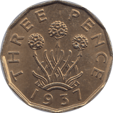 1937 BRASS THREEPENCE ( PROOF ) - THREEPENCE - Cambridgeshire Coins