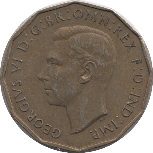 1937 BRASS THREEPENCE ( UNC ) 1 - THREEPENCE - Cambridgeshire Coins