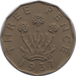 1937 BRASS THREEPENCE ( UNC ) 1 - THREEPENCE - Cambridgeshire Coins