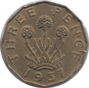 1937 BRASS THREEPENCE ( UNC ) 2 - THREEPENCE - Cambridgeshire Coins
