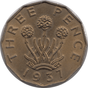 1937 BRASS THREEPENCE ( UNC ) 5 - THREEPENCE - Cambridgeshire Coins