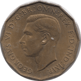 1937 BRASS THREEPENCE ( UNC ) 5 - THREEPENCE - Cambridgeshire Coins