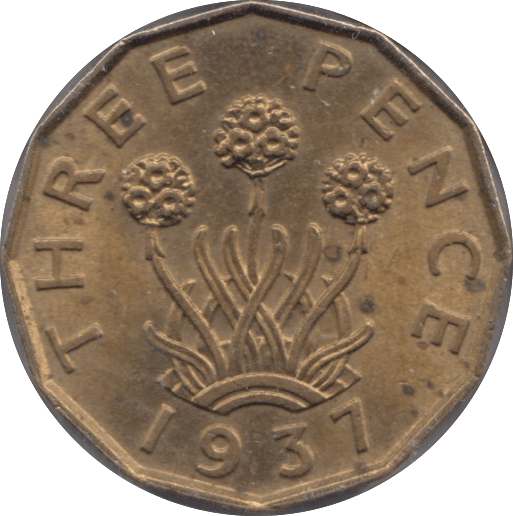 1937 BRASS THREEPENCE ( UNC ) - THREEPENCE - Cambridgeshire Coins