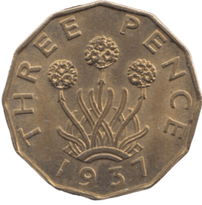 1937 BRASS THREEPENCE ( UNC ) - THREEPENCE - Cambridgeshire Coins