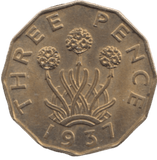 1937 BRASS THREEPENCE ( UNC ) - THREEPENCE - Cambridgeshire Coins