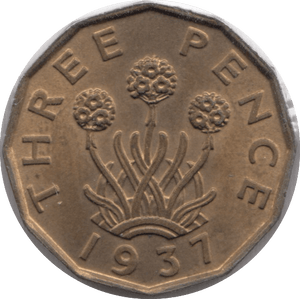 1937 BRASS THREEPENCE ( UNC ) - THREEPENCE - Cambridgeshire Coins