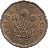 1937 BRASS THREEPENCE ( UNC ) - THREEPENCE - Cambridgeshire Coins