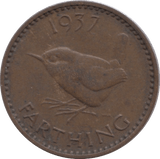 1937 FARTHING ( EF ) - Farthing - Cambridgeshire Coins