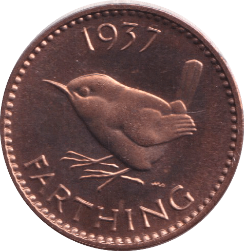 1937 FARTHING ( PROOF ) - FARTHING - Cambridgeshire Coins