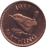 1937 FARTHING ( PROOF ) - FARTHING - Cambridgeshire Coins