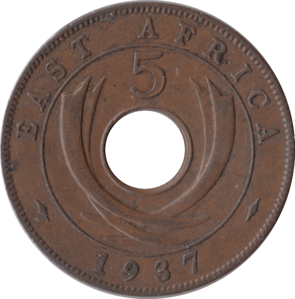 1937 FIVE CENTS CENTS EAST AFRICA - WORLD COINS - Cambridgeshire Coins