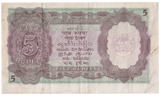 1937 FIVE RUPEES BANKNOTE INDIA REF - 1606 - WORLD BANKNOTES - Cambridgeshire Coins