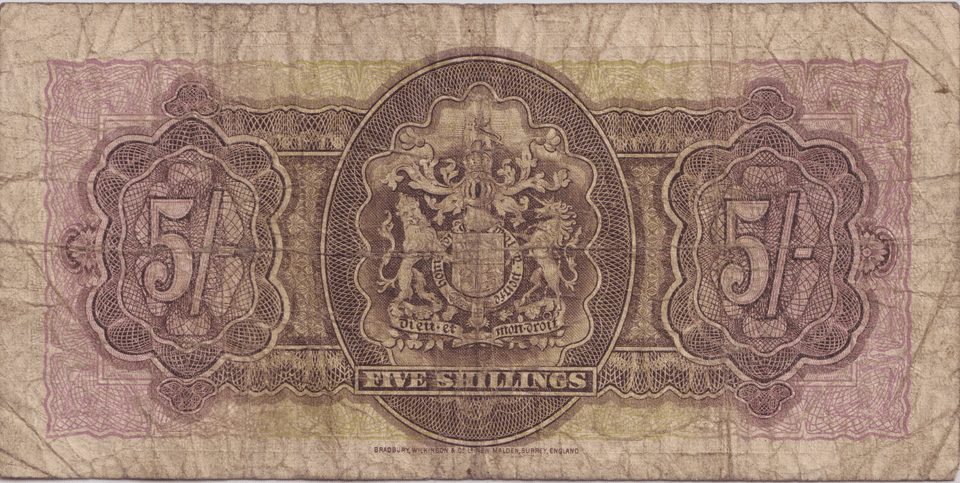 1937 FIVE SHILLINGS BERMUDA BANKNOTE REF-1763 - WORLD BANKNOTES - Cambridgeshire Coins