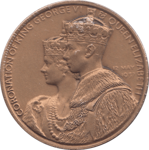 1937 GEORGE V AND ELIZABETH II CORONATION MEDALLION - MEDALS & MEDALLIONS - Cambridgeshire Coins