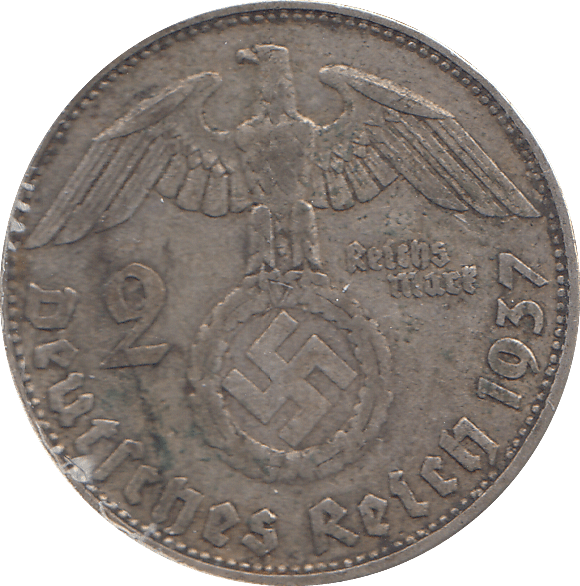 1937 GERMANY 2 REICHSMARK - WORLD COINS - Cambridgeshire Coins