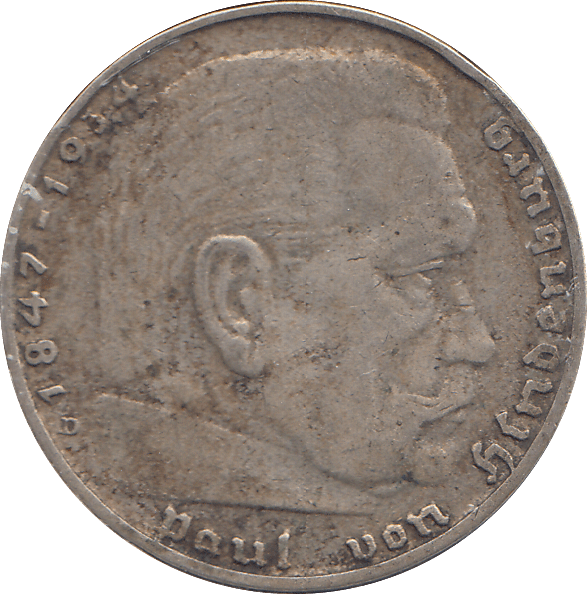 1937 GERMANY 2 REICHSMARK - WORLD COINS - Cambridgeshire Coins