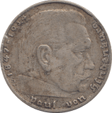 1937 GERMANY 2 REICHSMARK - WORLD COINS - Cambridgeshire Coins