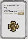 1937 GOLD HALF SOVEREIGN PF 65 - NGC GOLD HALF SOVEREIGN - Cambridgeshire Coins