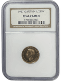 1937 GOLD PROOF 1/2 SOVEREIGN ( NGC ) PF 64 CAMEO - NGC GOLD HALF SOVEREIGN - Cambridgeshire Coins