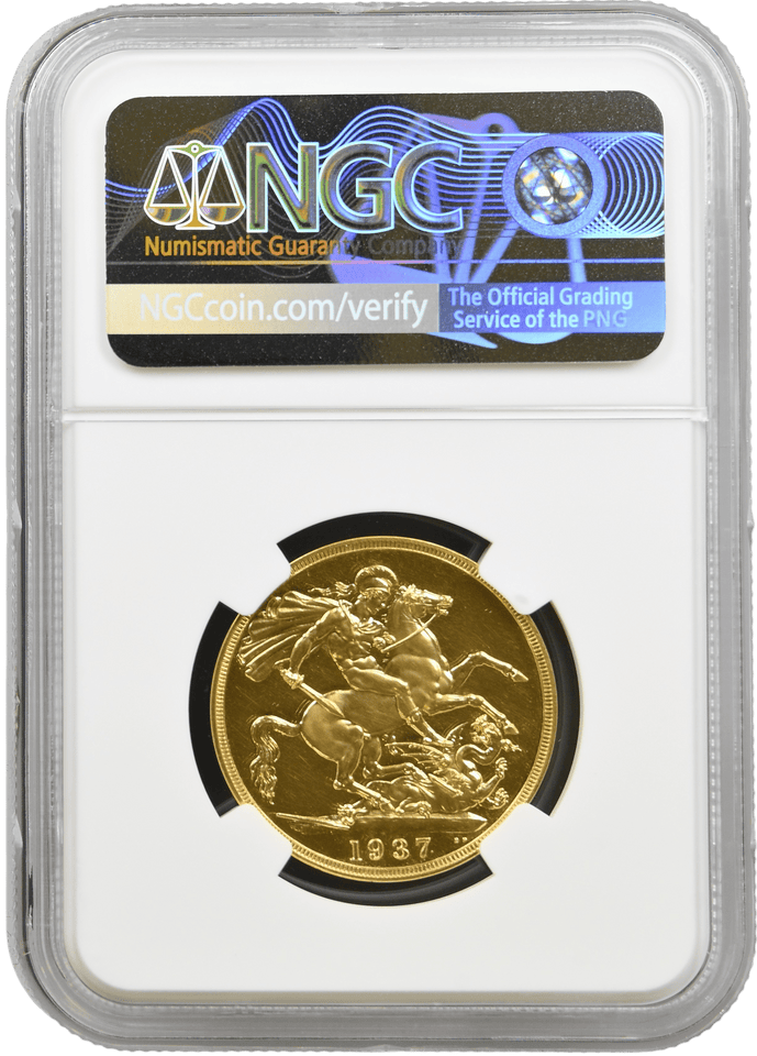 1937 GOLD PROOF DOUBLE SOVEREIGN NGC PF 63 CAMEO - NGC GOLD COINS - Cambridgeshire Coins