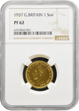 1937 GOLD PROOF SOVEREIGN NGC PF 62 - NGC GOLD SOVEREIGN - Cambridgeshire Coins