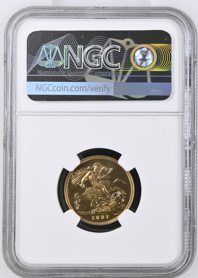 1937 GOLD SOVEREIGN PF 64 - NGC GOLD SOVEREIGN - Cambridgeshire Coins
