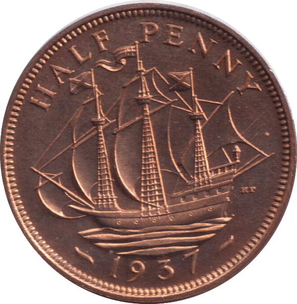 1937 HALF PENNY ( PROOF ) - HALFPENNY - Cambridgeshire Coins