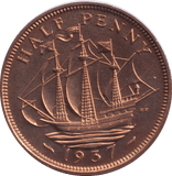 1937 HALF PENNY ( PROOF ) - HALFPENNY - Cambridgeshire Coins