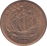1937 HALFPENNY ( AUNC ) 1 - HALFPENNY - Cambridgeshire Coins