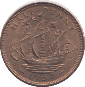 1937 HALFPENNY ( AUNC ) 3 - HALFPENNY - Cambridgeshire Coins
