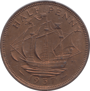 1937 HALFPENNY ( AUNC ) - HALFPENNY - Cambridgeshire Coins