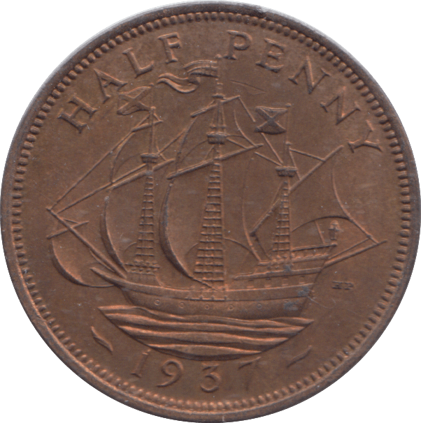1937 HALFPENNY ( AUNC ) - HALFPENNY - Cambridgeshire Coins