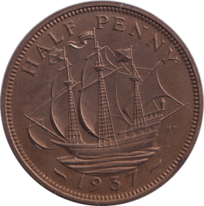 1937 HALFPENNY ( PROOF ) - HALFPENNY - Cambridgeshire Coins