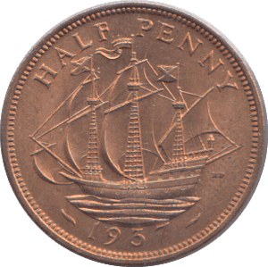1937 HALFPENNY ( UNC ) 1 - HALFPENNY - Cambridgeshire Coins