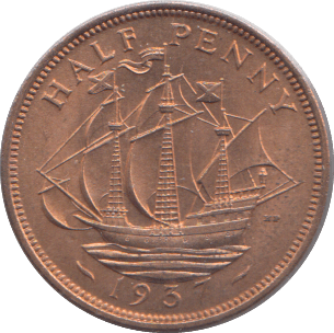 1937 HALFPENNY ( UNC ) 1 - HALFPENNY - Cambridgeshire Coins