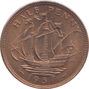 1937 HALFPENNY ( UNC ) 2 - HALFPENNY - Cambridgeshire Coins