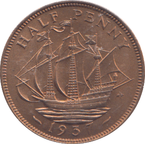 1937 HALFPENNY ( UNC ) 4 - HALFPENNY - Cambridgeshire Coins