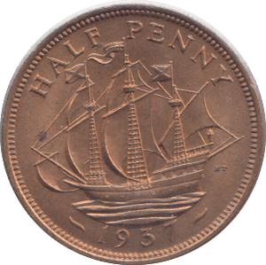 1937 HALFPENNY ( UNC ) 5 - HALFPENNY - Cambridgeshire Coins
