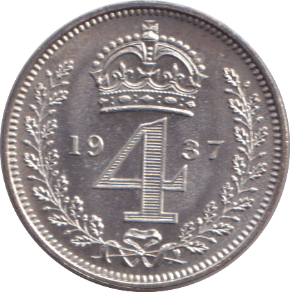 1937 MAUNDY FOURPENCE ( PROOF ) - MAUNDY FOURPENCE - Cambridgeshire Coins