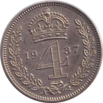 1937 MAUNDY FOURPENCE ( UNC ) - MAUNDY FOURPENCE - Cambridgeshire Coins