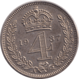 1937 MAUNDY FOURPENCE ( UNC ) - MAUNDY FOURPENCE - Cambridgeshire Coins