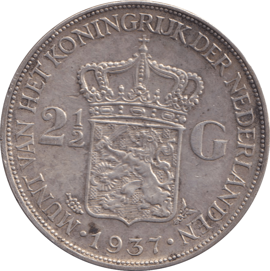 1937 NETHERLANDS 2 1/2 GULDEN - WORLD COINS - Cambridgeshire Coins